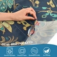 thumbnail image 5 of Yayeee Kitchen Curtains Tier Set of 2 Light Filtering 57"x24" Over Sink Window Panels, Navy Blue Peacock Pattern, 5 of 7