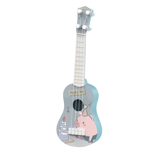 Portable Kids Guitar Ukeleles Toys Musical Instrument Toy Learning Education Toy Gray