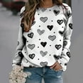 thumbnail image 2 of YWDJ Valentine's Day Sweatshirt for Women Graphic Hearts Print with Crew Neck Long Sleeve White XXL, 2 of 5