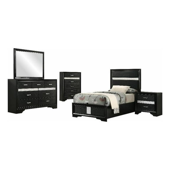 Miranda 5-piece Twin Bedroom Set Black