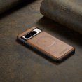 thumbnail image 6 of Compatible with Google Pixel 8 Pro Magnetic Case, Classic Premium PU Leather TPU Hybrid MagSafe Ultra Slim Protective Skin Friendly Shockproof Case Cover for Google Pixel 8 Pro, Brown, 6 of 7