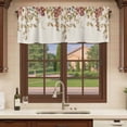 thumbnail image 6 of Leaves Fall Curtain Valances for Windows, Kitchen Valance Window Treatments Panel 2 Pack, Thanksgiving Eucalyptus Leaf Rustic Rod Pocket Short Curtains for Bathroom Bedroom 42 x 12 Inch, 6 of 8