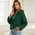 thumbnail image 5 of Womens Zip Up Hoodie Pullover Sweatshirt Casual Long Sleeve Hooded Tops with Pocket Solid Color Loose Fit Fall Winter Outerwear Cozy Warm Fleece Lined Jacket, 5 of 7