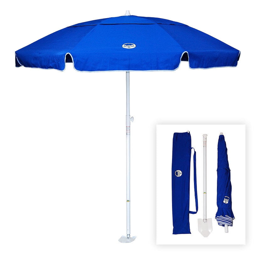 diggit Beach Umbrella Royal blue Vented Beach Umbrella with shovel