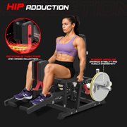 HeeH Hip Abductor Machine: Plate-Loaded Inner & Outer Thigh Trainer for Home Gym Strength Training, Hip Abduction Machine Red
