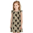 thumbnail image 1 of Bingfone Mignon Chien Noir pour Filles Robe de Nuit Manches Volantes, Pyjamas Robe de Princesse pour Filles Vêtements de Maison-Moyen, 1 of 6