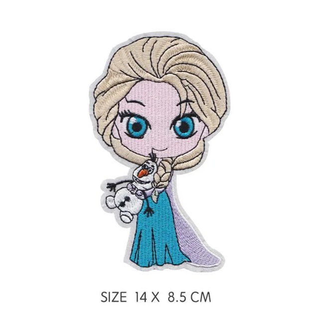 Parches bordados Miniso Elsa Belle Princess para niños para ropa DIY, parche para planchar en ropa, bolsa, accesorios de parche personalizados