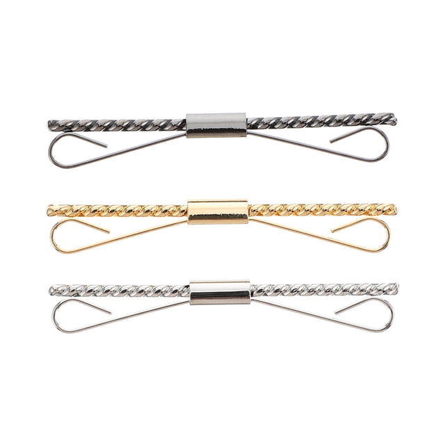 3pcs Men Classic Tie Clips Shirt Collar Clips Necktie Golden Silver Black Clips