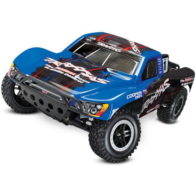 Traxxas 58076-24 Slash Vxl 2WD 1/10 Brushless Short Course Truck with Tqi 2.4GHz Radio Blue Oba and TSM