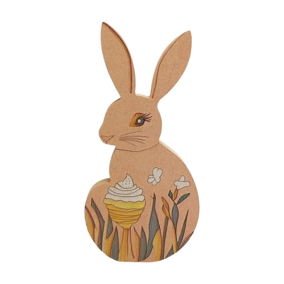 YingYouFu Easter Wooden Hanging Pendant, Cute Forest Style Rabbits Ornament for Home Decor, Easter Party Supplies for Wall and Door Decoration, Spring Holiday Decor, Pink Color