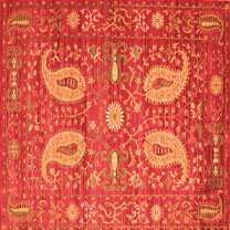 Ahgly Company Indoor Square Persian Orange Traditional Area Rugs, 6' Square