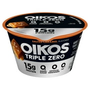 Oikos Triple Zero 15g Protein, 0g Added Sugar, Fat Free Salted Caramel Greek Yogurt Cup, 5.3 oz