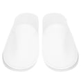 thumbnail image 4 of 10 pares para el hogar, el hotel, los viajes y el spa: pantuflas desechables ultra suaves y antideslizantes de color blanco con forro polar coral y relleno de 6 mm, 4 of 8