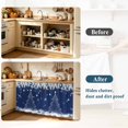 thumbnail image 4 of Navy Blue Christmas Tree Cabinet Curtain 32"Wx55"L,Dustproof Pantry Door Curtain W/ Self Adhesive Tape,Xmas Balls Pine Needles Snowflake Tall Storage Cover Privacy Drape for Bathroom Kitchen, 4 of 9