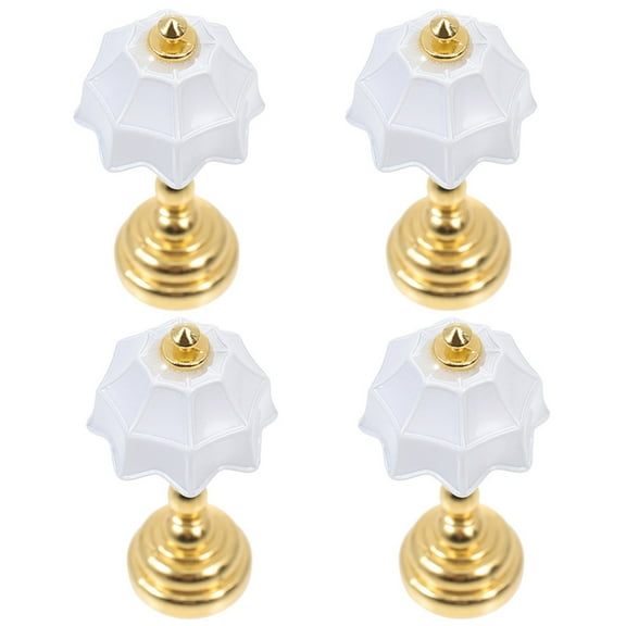 4 Pcs Dollhouse Table Lamp Bedside Lamps Miniature LED Lamp Miniature Desk Light Doll House Floor Light Mini Ornament