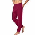 thumbnail image 2 of Naotn Casual Pants for Men Stretch Breathable Elastic Waist Straight Cut Pants Outdoor Lounge Pants, 2 of 7