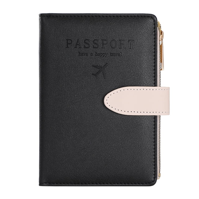 Clearance! Passport Holder Passport Cover with Credit Card Slot and Boarding Pass Slot Combo Passport Wallet Case Book Travel Must Have Rfid Blocking Leather Travel Accessories One Size Black