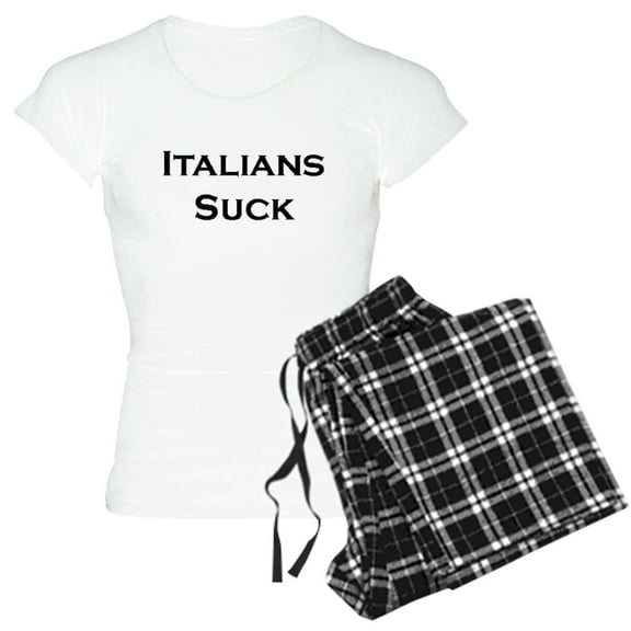 CafePress - Italians Suck Women's Light Pajamas - Women's Short Sleeve Print T-Shirt and Pants Light Cotton Pajama Set
