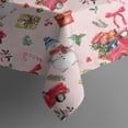 thumbnail image 5 of Pink Christmas Red Truck and Snowman Pattern Square Tablecloth,Waterproof Square Table Cover,Wipeable Spillproof Washable Table Cover for Home Kitchen Party Decor 42"X42"(107x107cm), 5 of 6
