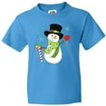 thumbnail image 3 of Inktastic Christmas Snowman in Top Hat with Candy Cane Youth T-Shirt, 3 of 5