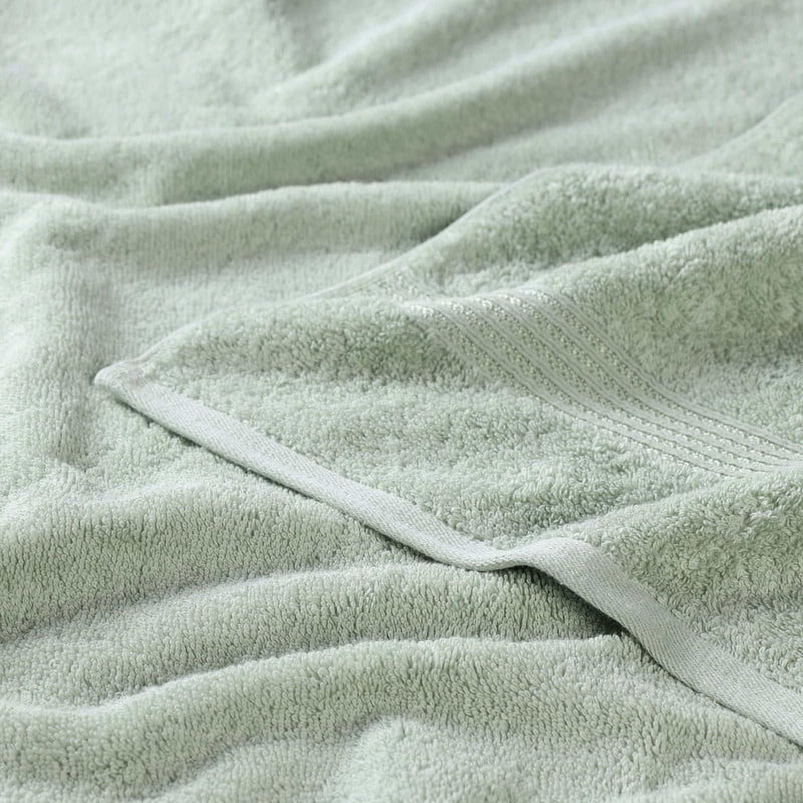 Classic Long Combed Egyptian Cotton Ultra-Soft Absorbent 8-Piece Hand Towel Set, Sage, by Superior