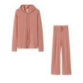 thumbnail image 2 of Gomelly Women Sleepwear Drawstring Nightwear Elastic Waist Trousers Loungwear Ladies Casual Fall Tracksuit Hoodies Lounge Sets Pink XXL, 2 of 5