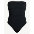 thumbnail image 3 of Time and Tru Women's and Women's Plus Size Ribbed Bandeau One Piece Swimsuit, Sizes XS-3X, 3 of 6