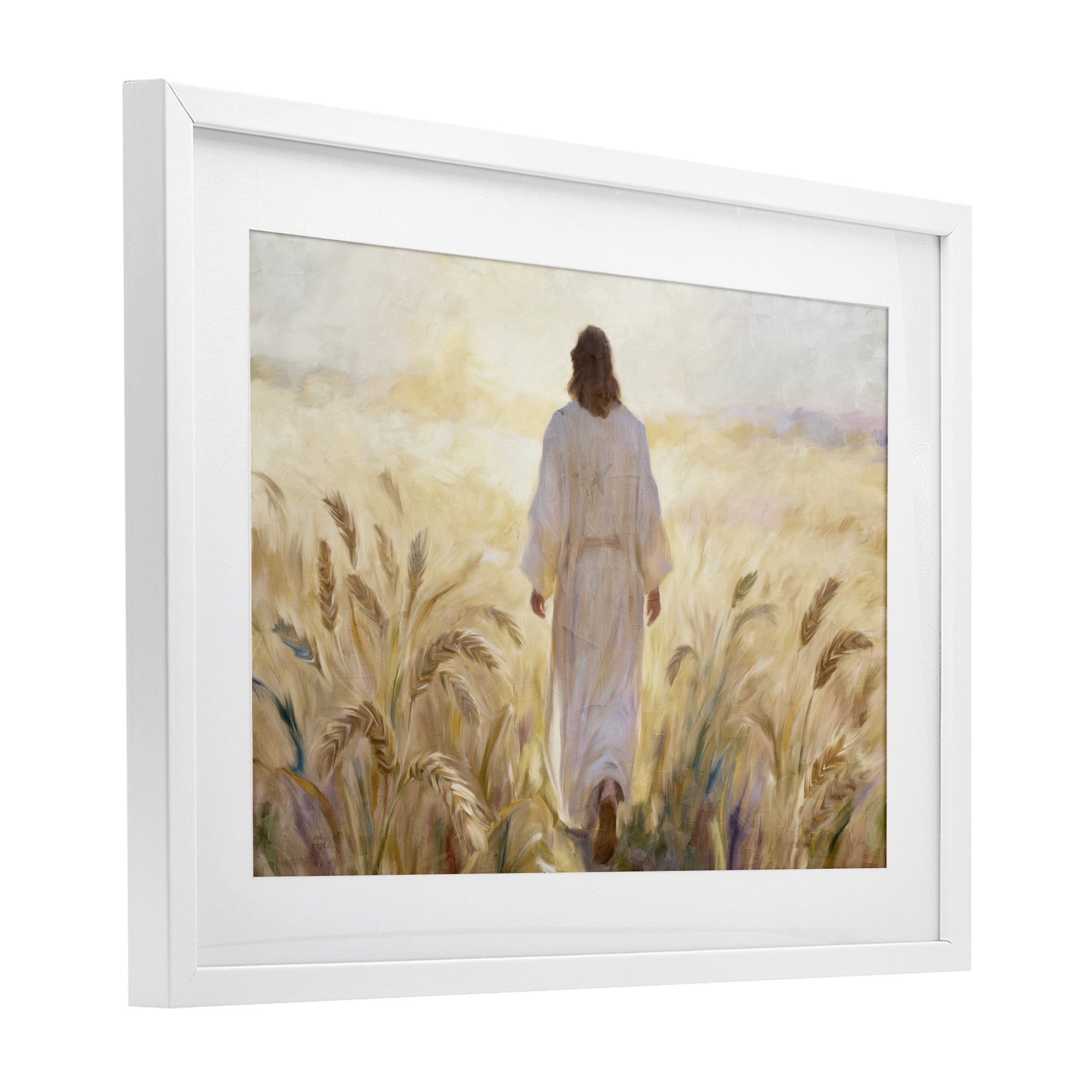 Stupell Industries In His Steps Walking Faithfully White Framed Print Under Glass, design by Kim Allen