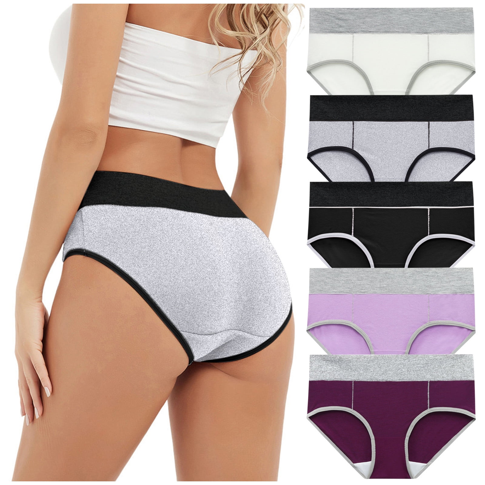 Eashery Sext Panty for Women Women's High Waist Cotton Underwear Stretch  Briefs Soft Comfy Ladies Panties Multicolor X-Large 