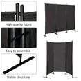 thumbnail image 6 of JAXPETY 6 Ft Modern Room Divider, Folding Privacy Screen with 3 Panels and Metal Standing, Portable Wall Partition for Home Office Separator, Black, 6 of 15
