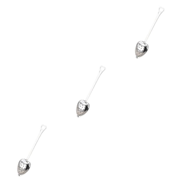 tamizeot Heart Shaped Stainless Steel Tea Infuser Spoon Strainer High Temperature Resistance Environmental for Protection Coating Steel Color 1pcs 3Set