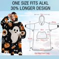 thumbnail image 4 of Oversized Wearable Blanket Hoodie,Halloween Ghosts and Spooky Elements Sherpa Blanket Hoodie with Super Pockets,Super Warm Fuzzy Pullover for Women & Men, 4 of 6