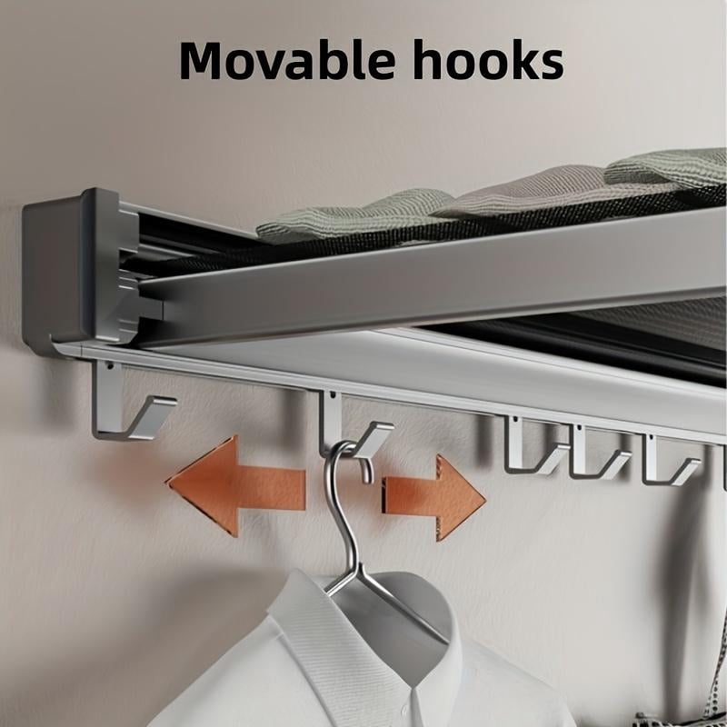 Compact Design Space-Saving Invisible Folding Balcony Net Cloth Drying Rack