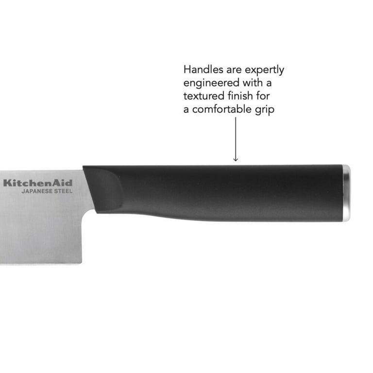 Kitchenaid Classic Serrated Paring Knife with Endcap and Blade Cover,  3.5-inch, Black 