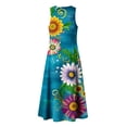 thumbnail image 5 of STETMN Boho Maxi Dress for Women Deep V Neck Tank Dress Floral Print Long A-line Vacation Dresses, 5 of 8
