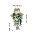 thumbnail image 3 of 18.9in Spring Summer Wreath, Artificial Floral Door Hanger, Front Door Wall Decoration for Home Restaurant, Seasonal Flower Garland, Indoor Outdoor Hanging Accent, 3 of 6
