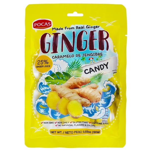 Pocas Hard Candy, Ginger, 100 Gram (Pack of 2)