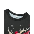 thumbnail image 5 of EYIIYE Family Christmas Pajamas Matching Sets, Long Sleeve Elk Print T-shirt with Plaid Pants, 5 of 9