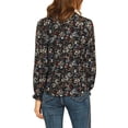 thumbnail image 3 of Allegra K Women's Smocked Ruffled Neck Long Sleeve Floral Blouse, 3 of 6