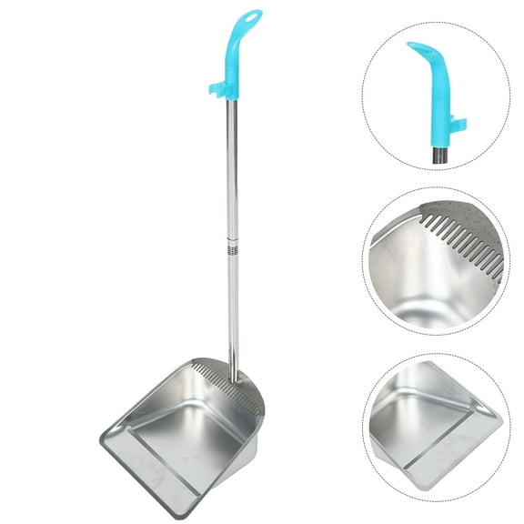 HONMEET Dust Pans Long Handle Heavy Duty Metal Upright Dustpan Sturdy For Home Lobby Shop Garage