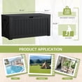thumbnail image 7 of Homall 120 Gallon Outdoor Patio Box Deck Plastic Resin Storage Box Backyard, Black, 7 of 7