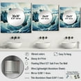 thumbnail image 4 of Designart "Blue White Ocean Oceanic Odyssey I" Nautical & Beach Square Mirror Wall Decor Coastal - Large Teal Square Bathroom Mirror - Square Printed Wall Mirror Art, 4 of 5