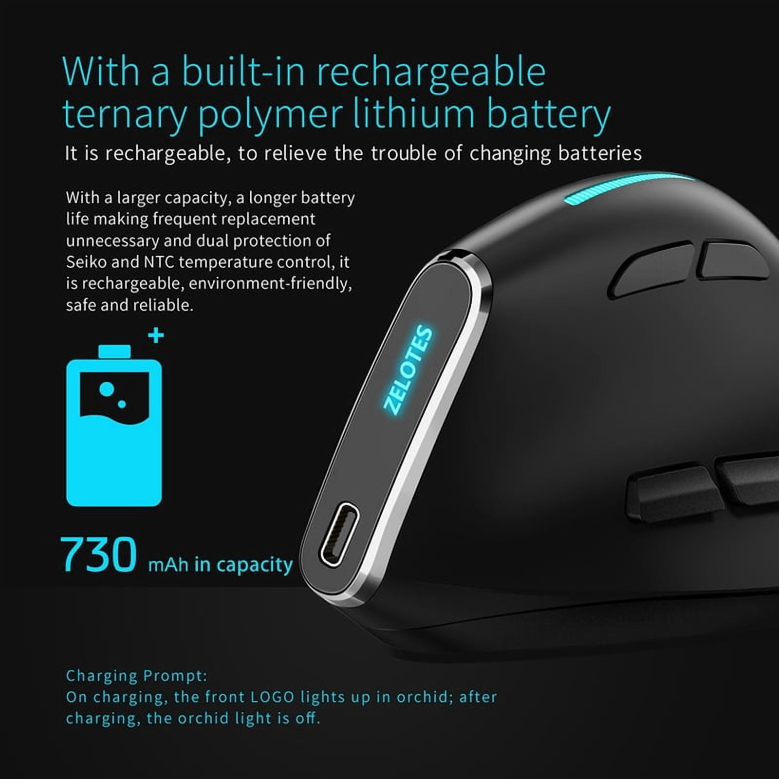 RGB 2.4G Wireless Vertaical Mouse White Rechargeable Bluetooth Mouse for Laptop Tablet Programmable Gaming Mouse Ergonomic Mice