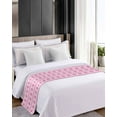 thumbnail image 4 of Bed Runner Scarf Twin Size, Pink Snowflakes Stain Bed Runners & Scarves for Foot of Beds, Merry Christmas Checkered Winter Holiday Decorative Bedding Runner Scarf for Hotel Home Bedroom, 4 of 6