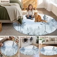 thumbnail image 5 of Ombre Forest Grey Round Area Rug 3.3 FT, Non Slip Small Entryway Kitchen Mat, Mountain Watercolor Branches Washable Soft Circular Rug Non-Shedding Door Mat for Bathroom Playroom Kids Room, 5 of 9