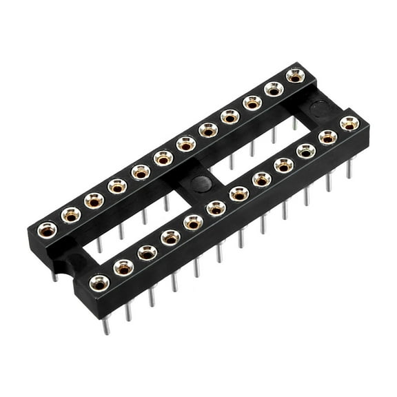 Uxcell 20pcs 7.6mm Row Pitch 2 Row 24 Round Pin DIP IC Chip Socket Adaptor