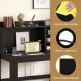 thumbnail image 6 of 42.5" Computer Desk with Hutch & Power Outlets, Study Desk Writing Desk for Home Office,Black, 6 of 9
