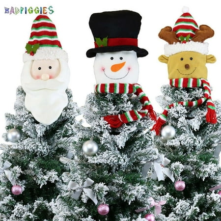 BadPiggies Santa Claus Snowman Elk Christmas Tree Topper Treetop Ornament for Xmas Holiday Winter Party