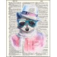 thumbnail image 2 of Hipster Raccoon - Dictionary Art Print Printed On Authentic Vintage Dictionary Book Page - 8 x 10.5, 2 of 3