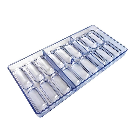 Yammee 18 Well Oval Pills Shape Candy Mold Transparent Plastic Chocolate Molds Baking Accessories Sugarcraft Molding Tool